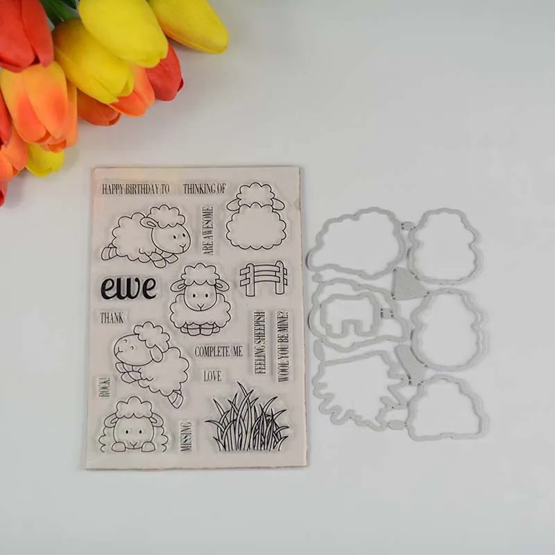 akaddy Clear Stamp Schneideschablonen f/ür Scrapbooking-Karten DIY , Leaves Cut Die Silikondichtungsset f/ür Scrapbooking-Stempel Schneidwerkzeuge + Siegel