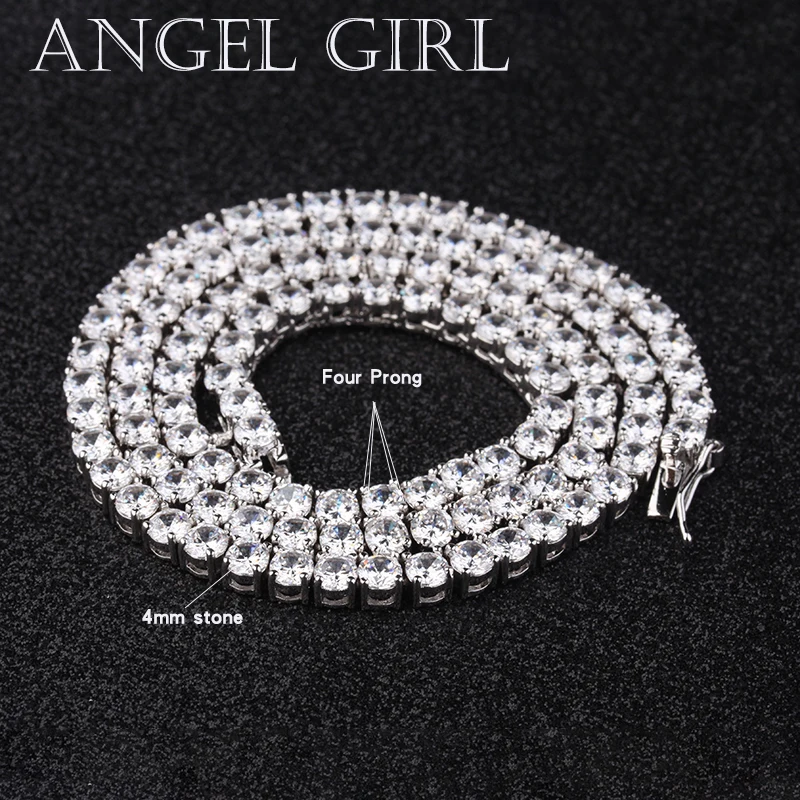 Angel girl модные подвески три/четыре зубец Установка CZ Кристалл Серебряный цвет 4 мм