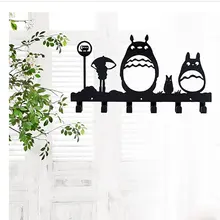 Totoro Creative Hook Door Key Wall Hanger Clothes Hook Locker Bedroom Metal Bolt Inserting Type Non-folding Rack Single