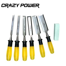 CRAZY POWER 7pcs Set Durable Wood Carving Chisels Knife For Basic Woodcut Working DIY Tools And