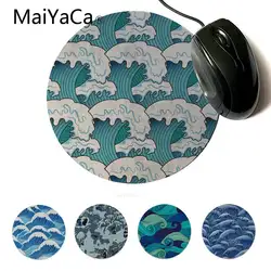 MaiYaCa Забавный Ukiyo-e волны DIY дизайн узор игровой коврик для мыши Professional круглый игровой коврик для мыши Клавиатура коврик