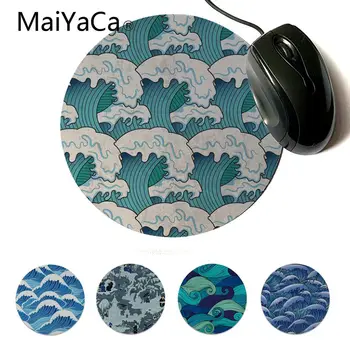 

MaiYaCa Funny Ukiyo-e waves DIY Design Pattern Game mousepad Professional Round Gaming Mousepad Keyboard Mat