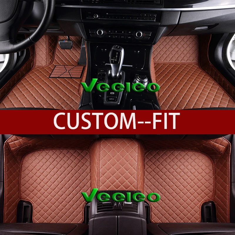 Veeleo 8 Colors Leather Auto Floor Mats For Honda Accord Sedan