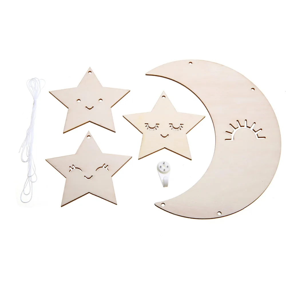 

Mayitr 1pc Nordic Style Moon Stars Hanging Decorations Creative Cute Ornament Photography Props for Kids Room Home Decoration