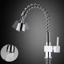 Элегантный хром латунь функциональная Поворотный Pull-Spring носик Кухня раковина/бассейна torneira смесители и краны(до-6710