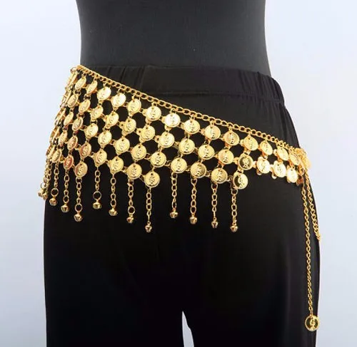Belly Dancing Ethnic Fashion Belt Hip Gold Metal Chain Coin Charms S M –  alwaystyle4you