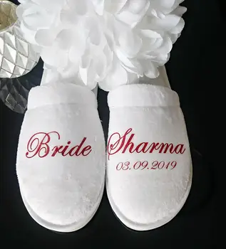 

personalize red Birthday Anniversary Engagement wedding proposal party bride Bridesmaid gifts hen party spa slippers
