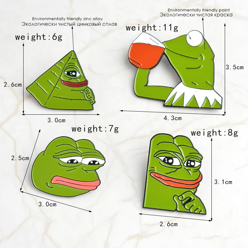 Smiling Sad Frog Pepe Мужская брошь на лацкане Кнопка значок с Sad Dad лягушка булавка набор брошь значок рюкзак сумка шляпа аксессуары