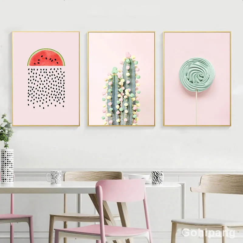 Pink-Candy-Macaron-Lollipop-Food-Picture-Fashion-Nursery-Poster-Indie-Pop-Canvas-Wall-Art-Print-Painting (2)