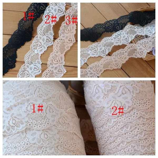 

hot sale Lace accessories Tri-color in-line elastic lace lace width 4.5 cm H4503