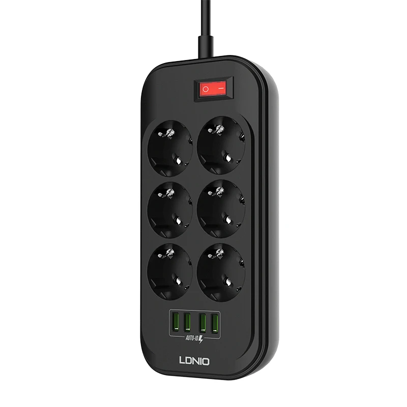 LDNIO SE6403 4USB телефон Зарядное устройство 6 Европейская Сетевая розетка Мощность