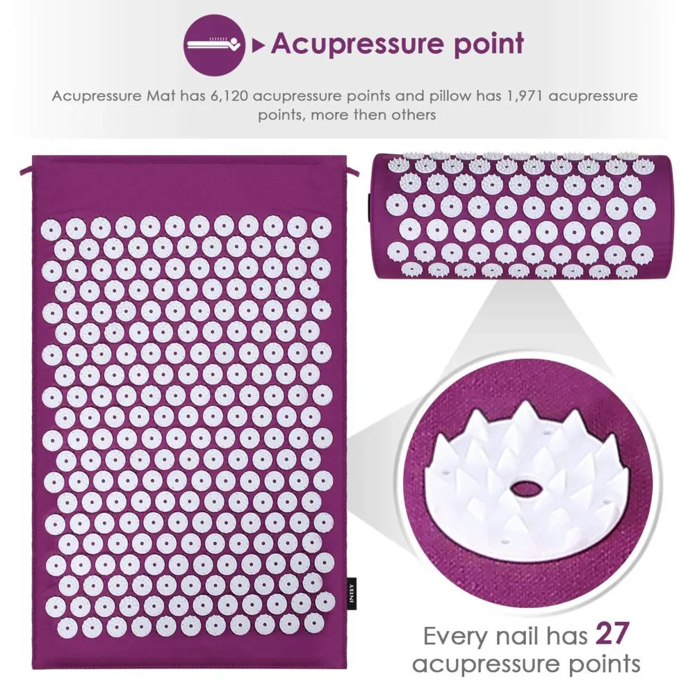 Acupressure Mat Massage Acupuncture Mat and Pillow Set Ideal for Neck Back and Shoulder Pain Pillow Set with Bonus Carry Bag Acupressure Mat Massage Acupuncture Mat and Pillow Set Ideal for Neck Back and Shoulder Pain Pillow Set with Bonus Carry Bag