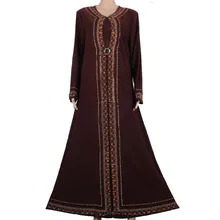 Muslim Abaya Kaftan Islamic Clothing for Women Beading Design Turkish Maxi Abaya in Dubai Kaftan Dress Rose Coffee 1258