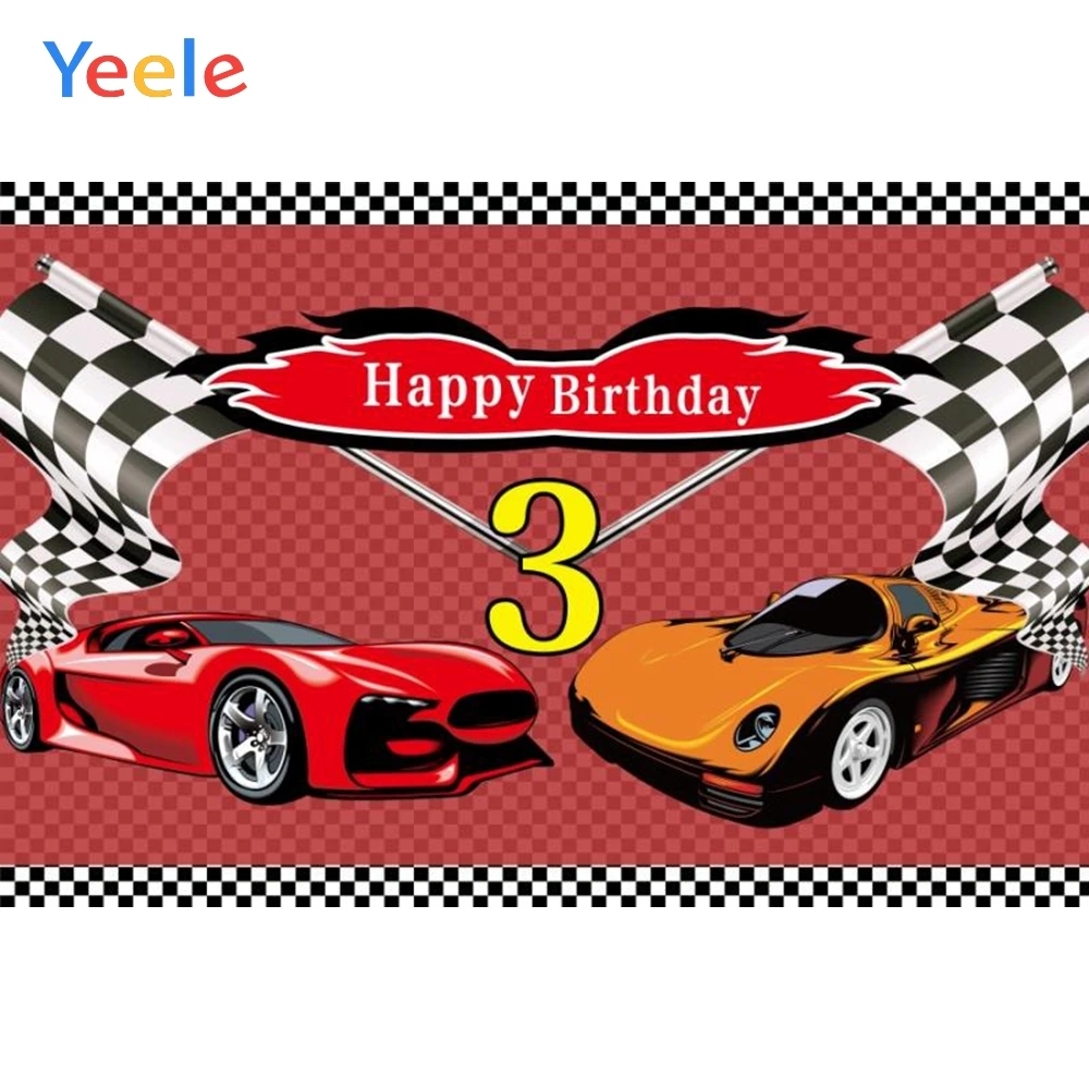

Yeele Cartoon Car Banner Baby Boy Birthday Portrait Photography Backgrounds Customized Photographic Backdrop For Photo Studio