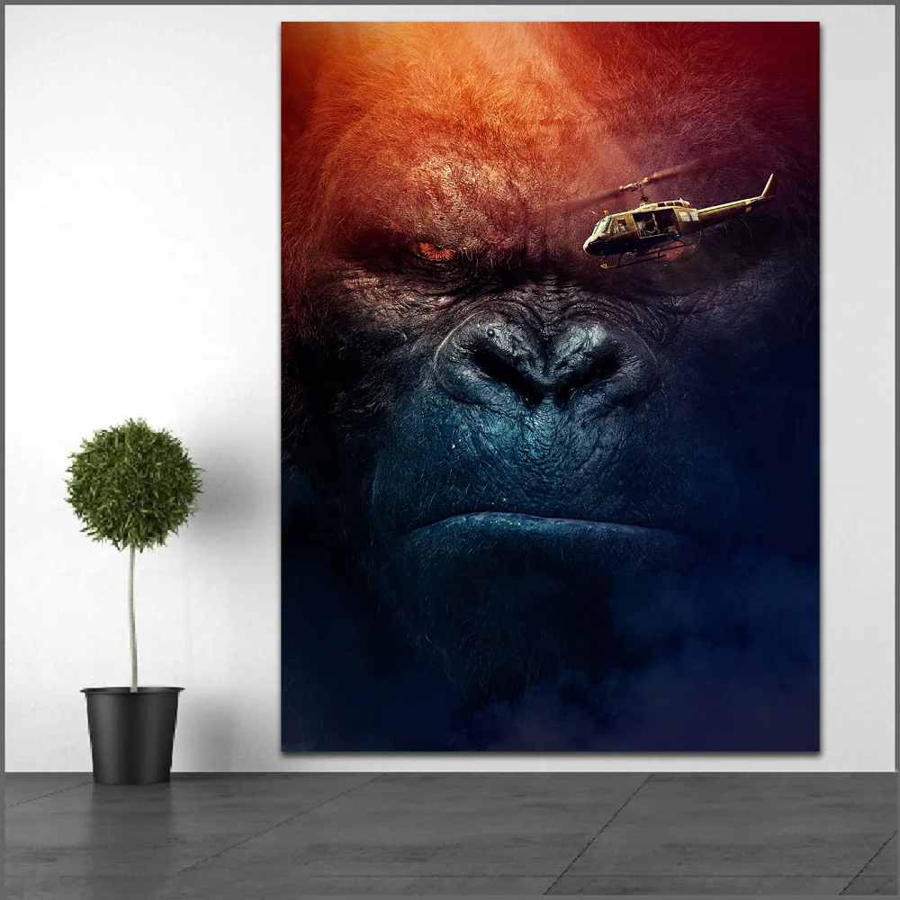 large size Printing Skeleton Island Helicopters Wall art