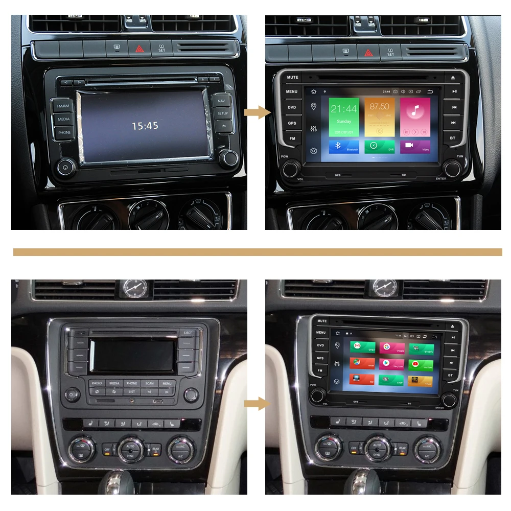 Clearance EKIY Android 9.0 Car DVD Multimedia Player 2 Din Auto Radio Stereo For VW Passat b6 Seat Leon 2 Altea Toledo Skoda GPS Audio 1
