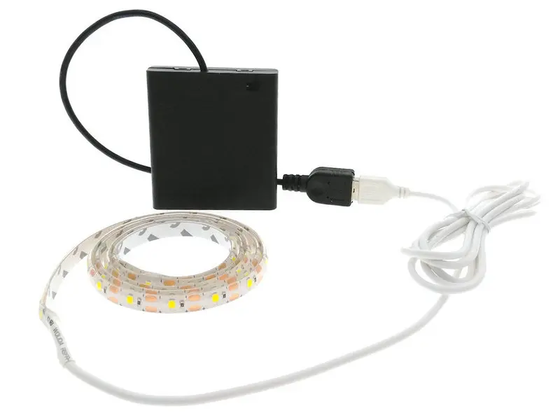 DC5V USB Светодиодная лента 2835 с батарейным блоком набор RGB/теплый белый/белый сделай сам, домашний, декоративный светодиодный светильник - Испускаемый цвет: Box Warm White