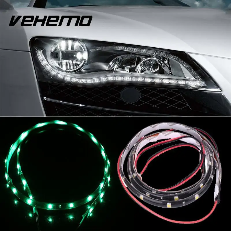 Новинка 60 см 30 SMD Светодиодная белая Гибкая неоновая полоса автомобильное