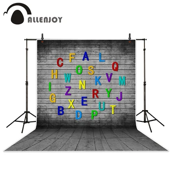 

Allenjoy photography backdrops Wall playful gray letters wood brick wall backgrounds for photo studio