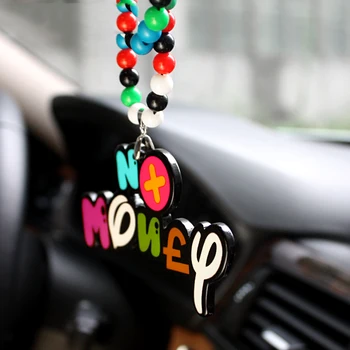

Noizzy No Money Car Auto Funny Pendant JDM Hellaflush Rear View Mirror Ornament Fun Hanging Dangle Charm Accessories Car Styling