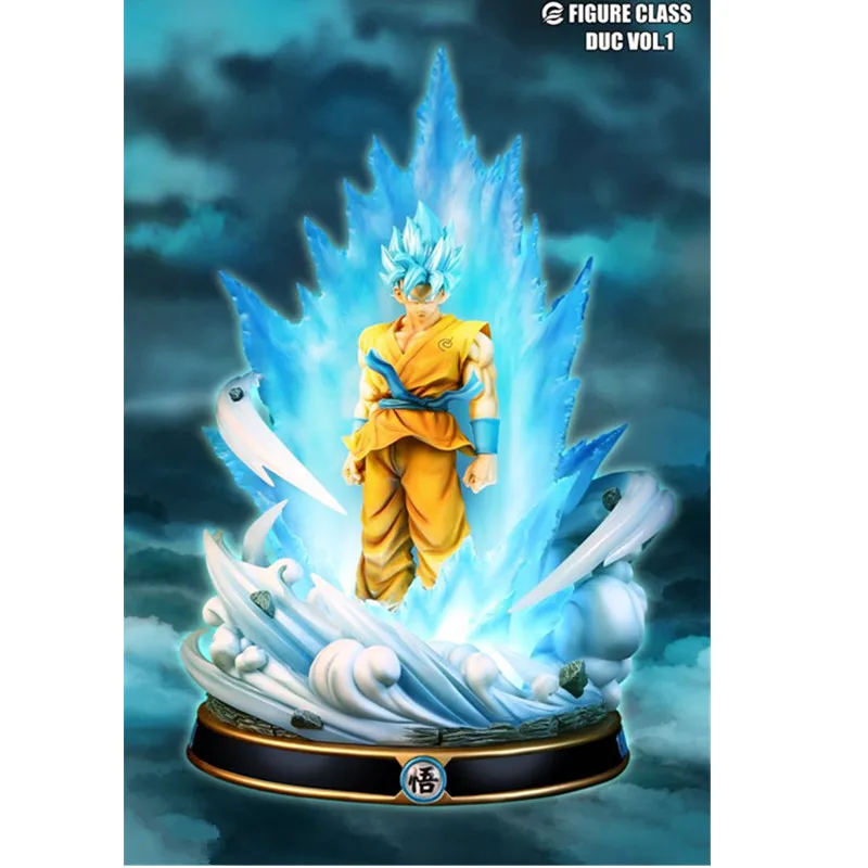 Аниме Dragon Ball Z Супер Saiyan синие волосы Сон Гоку смолы с светодиодный свет Статуя Фигурка модель игрушки X299