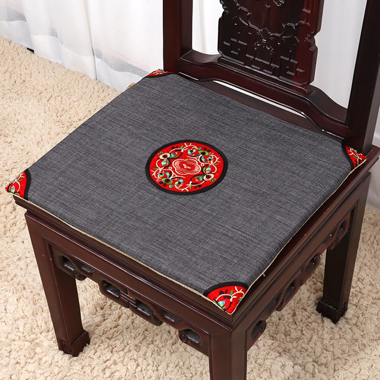 Этническая Вышивка китайские подушки обеденный стул сиденье Подушка для офисного кресла коврик высокого класса хлопок лен кресло, диван подушки сиденья