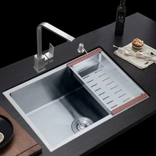304 кухонная раковина из нержавеющей стали более ручной рисунок 3 мм под одним слотом бассейнов quadrate бассейн одна чаша с краном