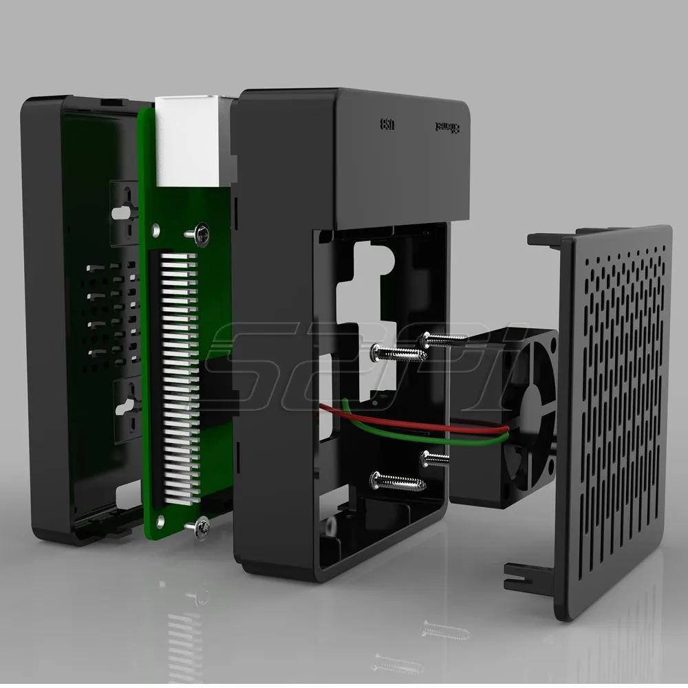 52Pi ABS черный/белый цвет корпус крышка комплект с радиаторы и вентилятор охлаждения для Raspberry Pi 3 B +/3/2 Модель B