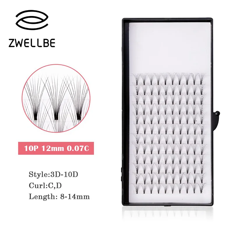 

Lashes 12 Lines 3D-10D Individual Cluster Eyelash Extension Pre Made Volume Fans Faux Mink Professional Volume 8-14mm Supplies