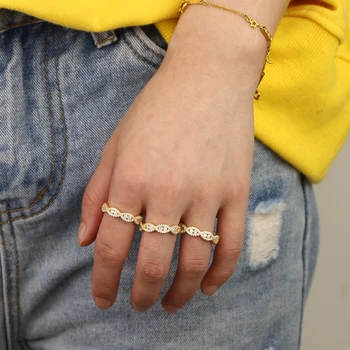 

Gold Vermeil 925 sterling silver engagement band ring for women friend gift infinity shape women finger midi rings