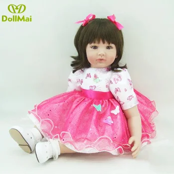 

popular 24" bebe realista menina doll reborn lifelike girl reborn babies silicone dolls toys for children xmas gift bonecas