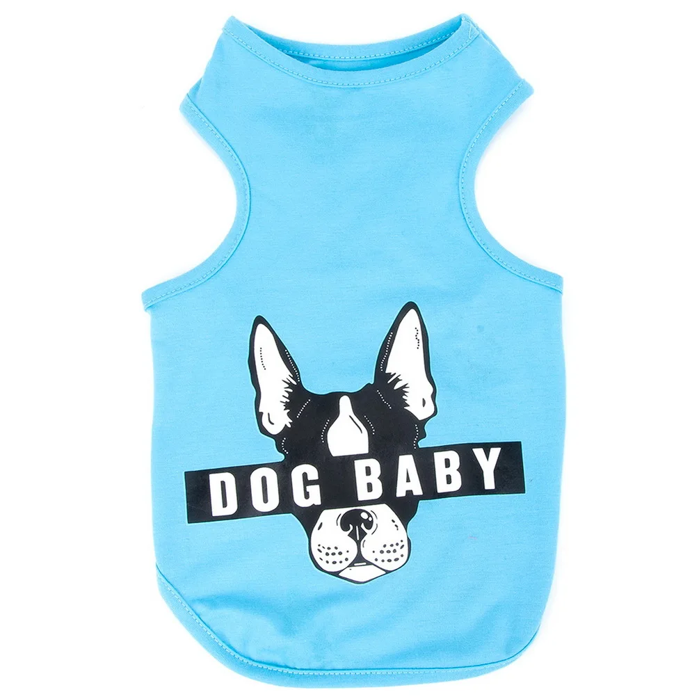Летний жилет для маленькой собаки/кошки собачки напечатаны хлопок мягкая футболка одежда для щенка(размер all все для маленького питомца