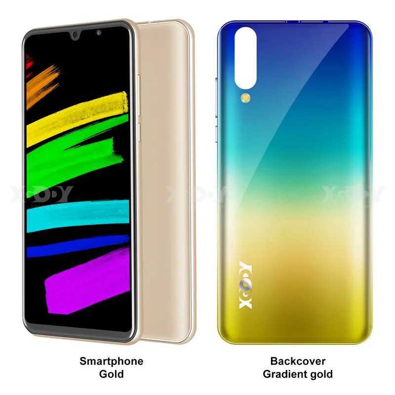 Мобильный телефон Xgody P30, Android 9,0, 5,99 дюймов, 2 Гб ОЗУ, 16 Гб ПЗУ, четырехъядерный процессор MT6580M, двойная камера, 3g, смартфон celular - Цвет: Gold--yellow case