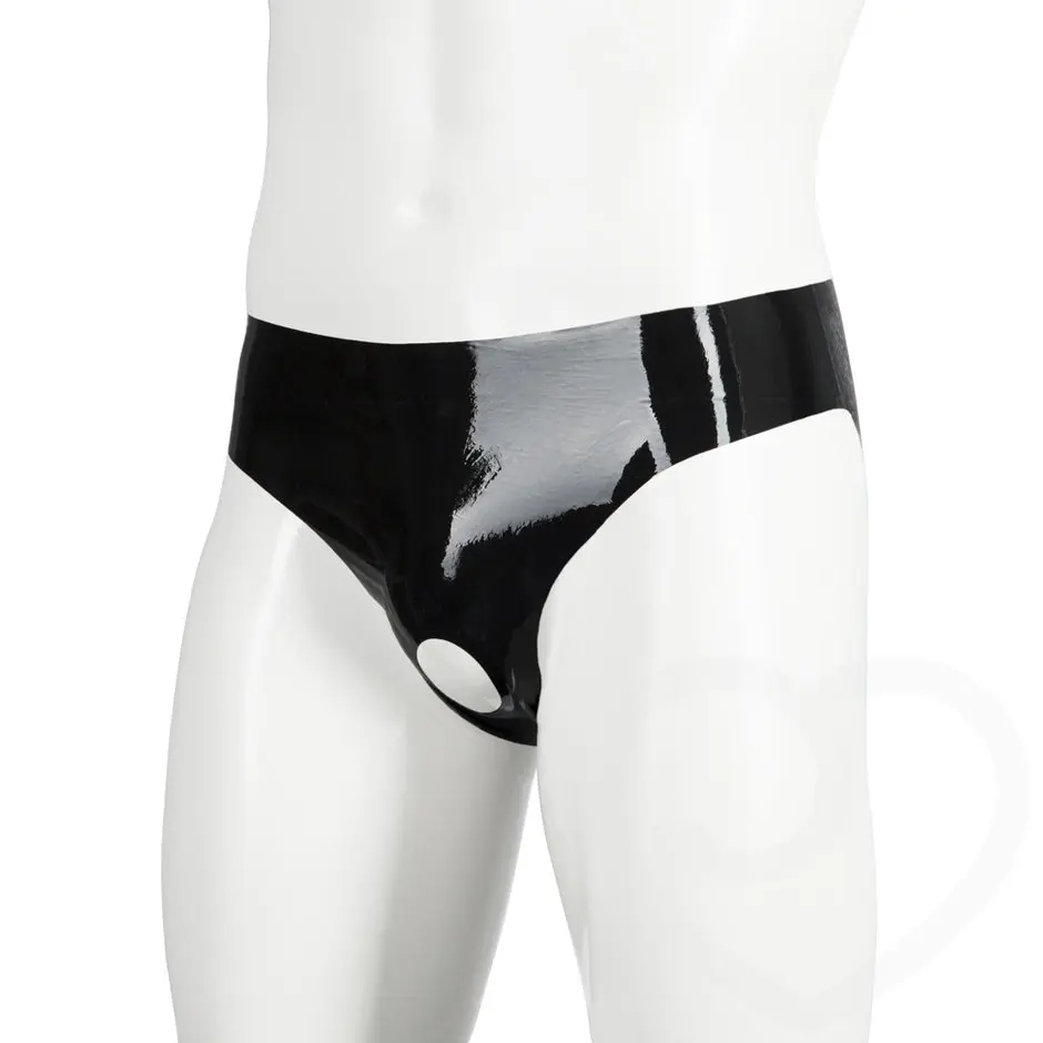Sexy-Black-Latex-Mens-Latex-Panties-Rubber-Briefs-Open-Front-Latex-Pants-Any-Color-Available -2