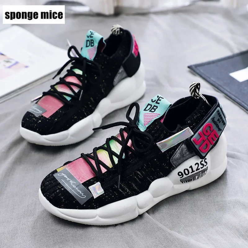 Новинка женская спортивная обувь разноцветная плетеная zapatos de mujer кроссовки на