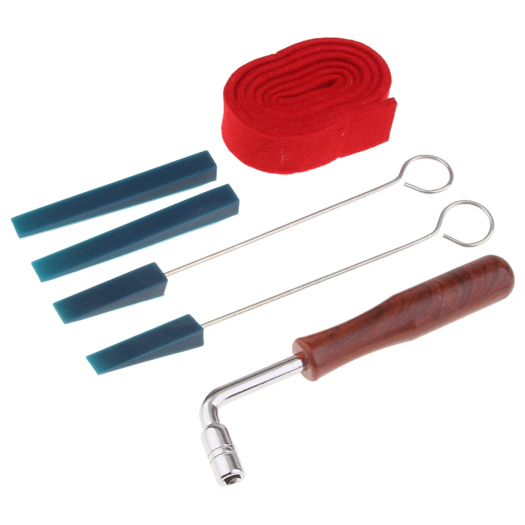 6 Pieces Assorted Professional Piano Tuning Kit Hammer Temperament Strip Mutes Tools Piano Tuning Fixing Parts