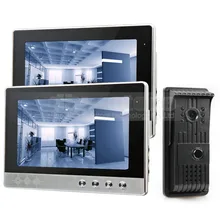 DIYSECUR 10 pulgadas Video de La Puerta de Intercomunicación Teléfono Timbre + 700 Líneas de TV Cámara de Visión Nocturna LED 1 V 2