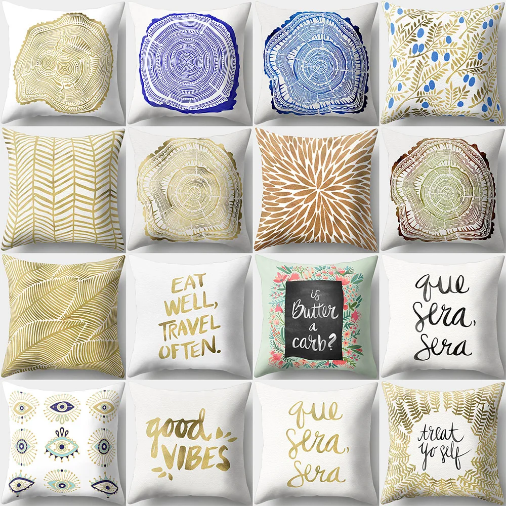 

Creative Geometric Cotton Letters Cushion Cover Sofa Cloth Throw Pillow Covers Almohadones Decorativos For Office Pillowcase