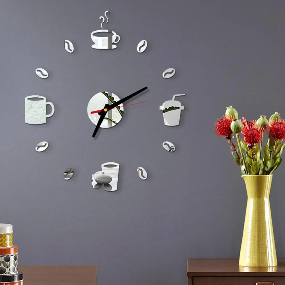 

3D Acrylic Mirror Effect DIY Wall Clock Sticker Mural Decal Home Bedroom Decor hot 2019