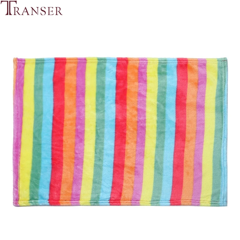 

Transer Rainbow Striped Pet Dog Mat Soft Flannel Fleece Warm Pet Blanket Winter Dog Sleeping Bed Mats For Small Medium Dog Cat
