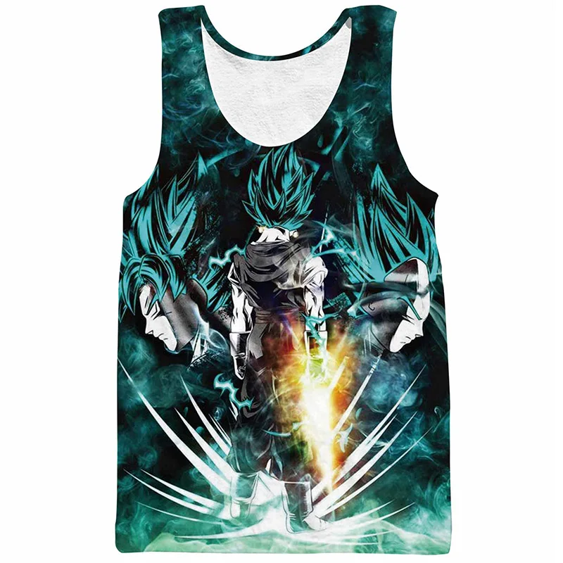 Dragon Ball Z Mens Summer Tank Tops Super Saiyan Goku Black Vegeta