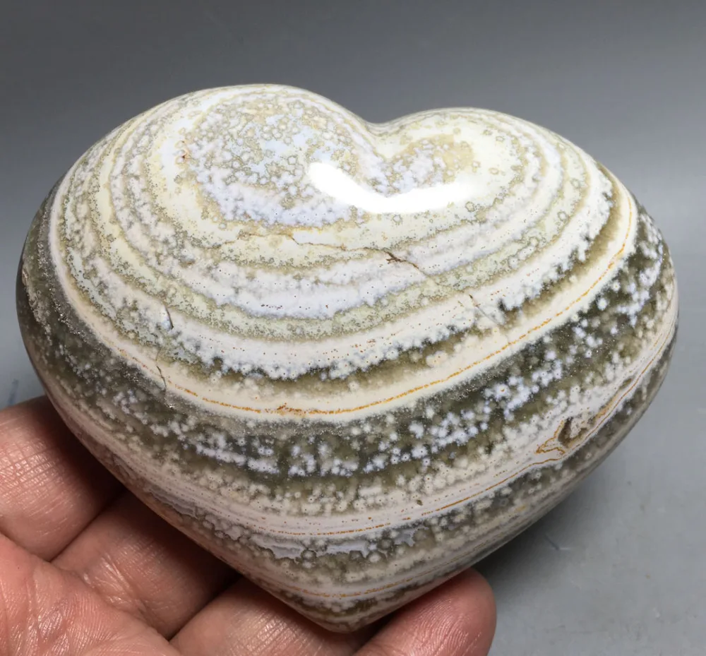 

377g NATURAL OCEAN JASPER QUARTZ CRYSTAL HEART HEALING Specimens stones and crystals minerals Madagascar