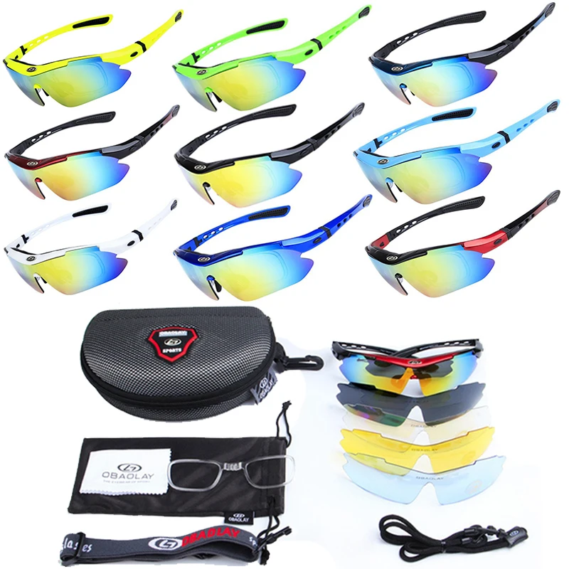 OBAOLAY Polarized Cycling Sunglasses Unisex MTB Bike Goggles Sports Outdoor MTB Bicycle Eyewear