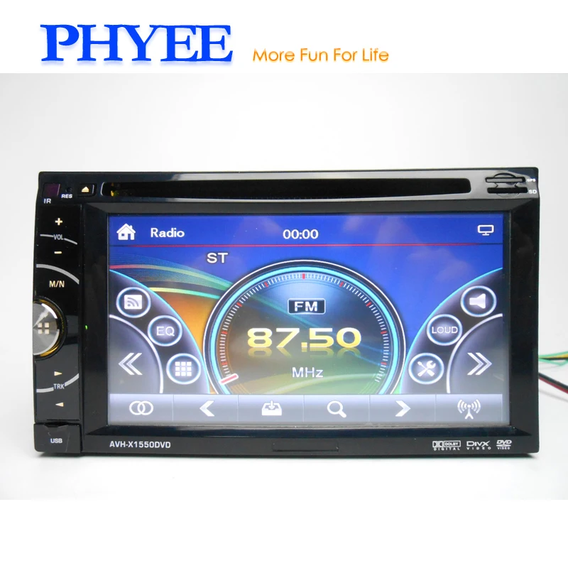 

PHYEE Indash 2 Din Touch Screen Autoradio Car DVD Radio Stereo Receiver Bluetooth A2DP Handsfree USB SD AUX Head Unit