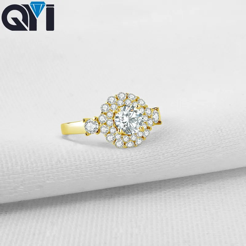 QYI Women Double Halo Engagement Ring Round Cut Sona Simulated Diamond Wedding Jewelry 14K Solid Yellow Gold Rings
QYI Women Double Halo Engagement Ring Round Cut Sona Simulated Diamond Wedding Jewelry 14K Solid Yellow Gold Rings