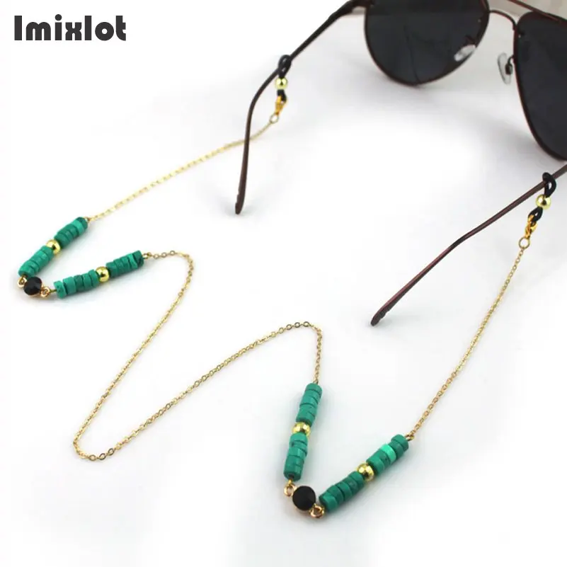 

New Fashion Reading Glasses Chain Metal Sunglasses Cords Handmade Round Beaded Eyeglass Lanyard Hold Straps Eyewear Retainer