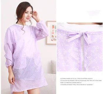 

1PC Woman Long sleeved Apron Adjustable Apron Overalls Anti Oil Stain Pockets for Waiter Kitchen Anti Dress Overclothes ND 002