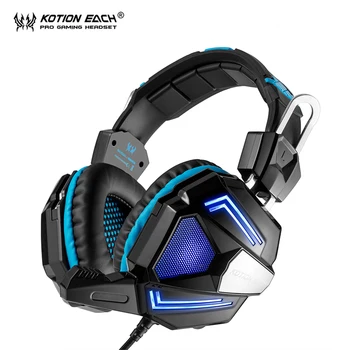 KOTION EACH G5000 Gaming headset pc gamer headphone Wired stereo Bass Computer headphones auriculares with microphone LED