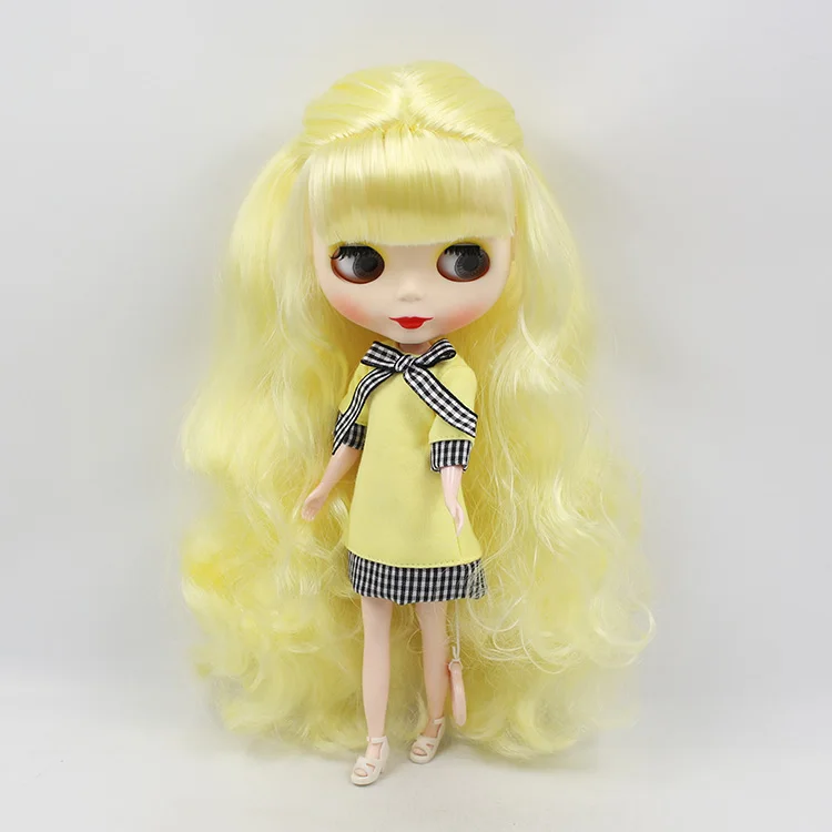 Ледяной обнаженный Blyth кукла для серии No.330BL288 желтые и голубые волосы матовая кожа фабрика Blyth 1/6 BJD
