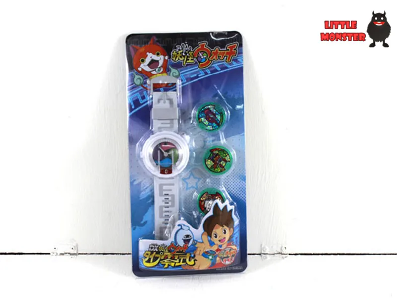 Новинка аниме Yokai Watch DX Йо-Кай детские наручные часы игрушка с 3 медалями Косплей - Цвет: Белый